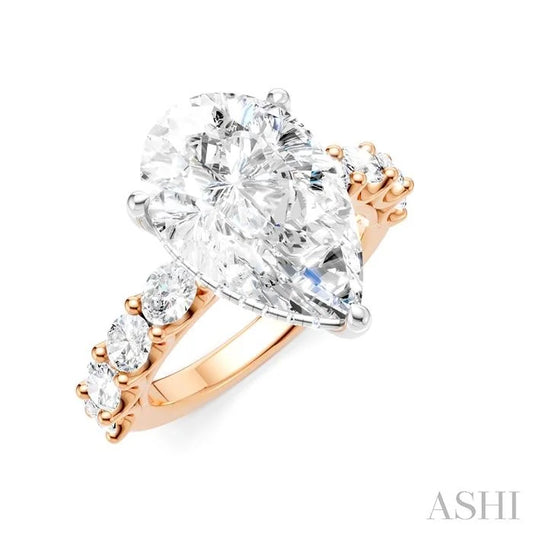 Pear Shape Semi-Mount Diamond Engagement Ring