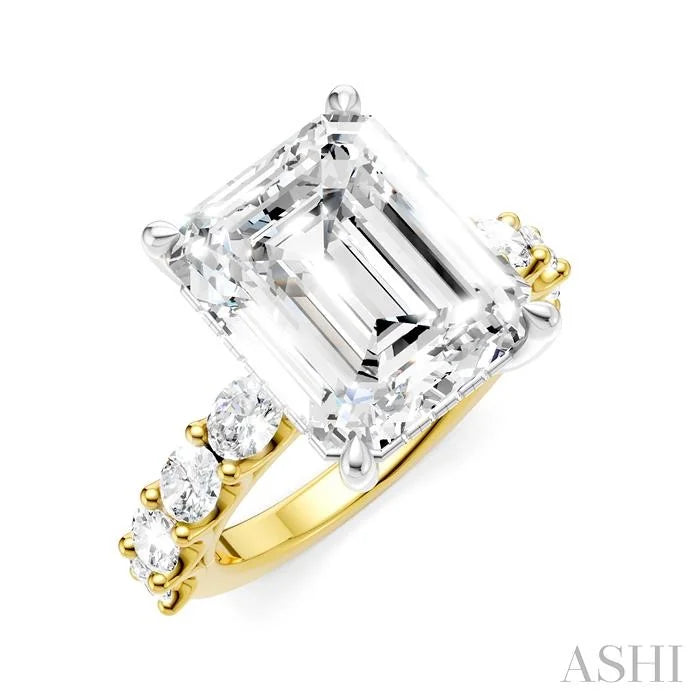 Emerald Shape Semi-Mount Diamond Engagement Ring