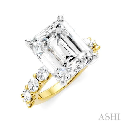 Emerald Shape Semi-Mount Diamond Engagement Ring
