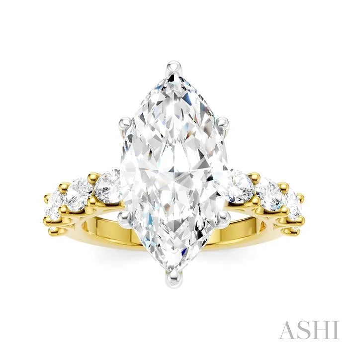 Marquise Shape Semi-Mount Diamond Engagement Ring