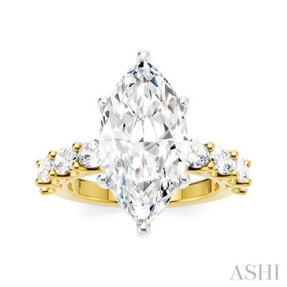 Marquise Shape Semi-Mount Diamond Engagement Ring