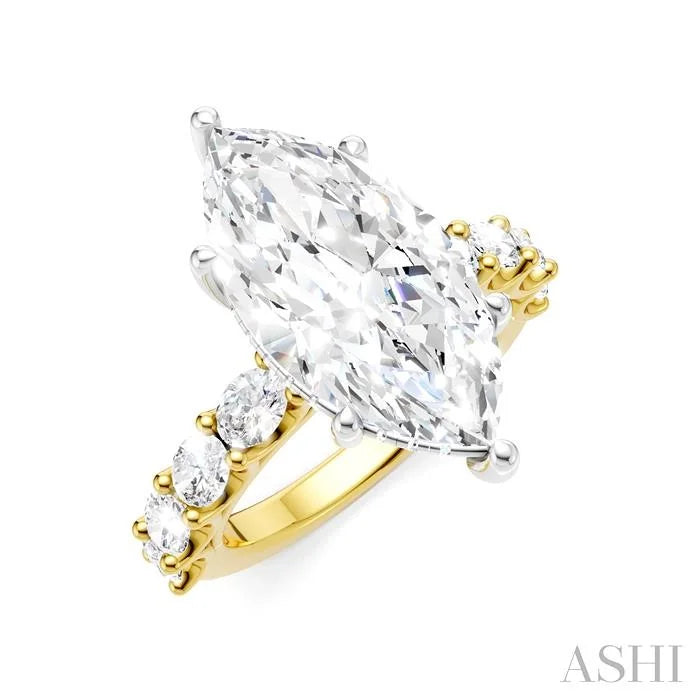 Marquise Shape Semi-Mount Diamond Engagement Ring
