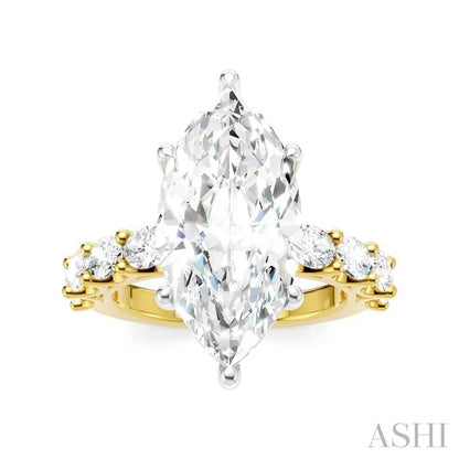 Marquise Shape Semi-Mount Diamond Engagement Ring