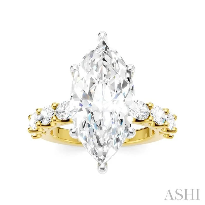 Marquise Shape Semi-Mount Diamond Engagement Ring