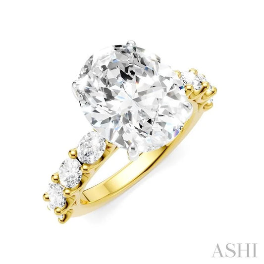 Oval Shape Semi-Mount Diamond Engagement Ring
