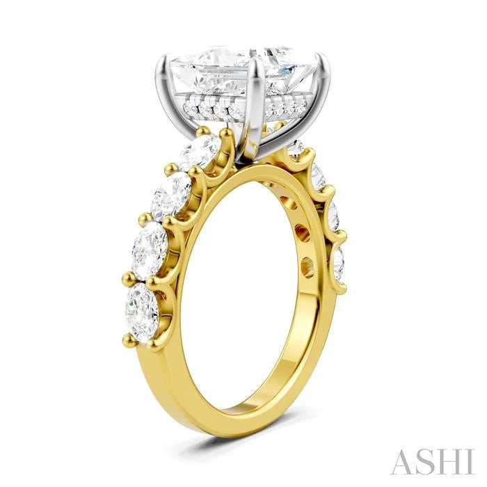 Princess Shape Semi-Mount Diamond Engagement Ring
