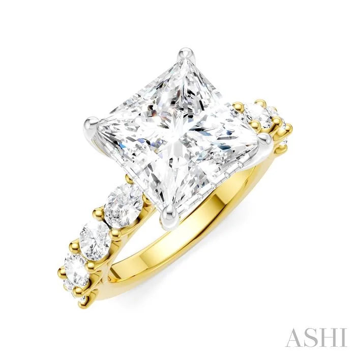 Princess Shape Semi-Mount Diamond Engagement Ring