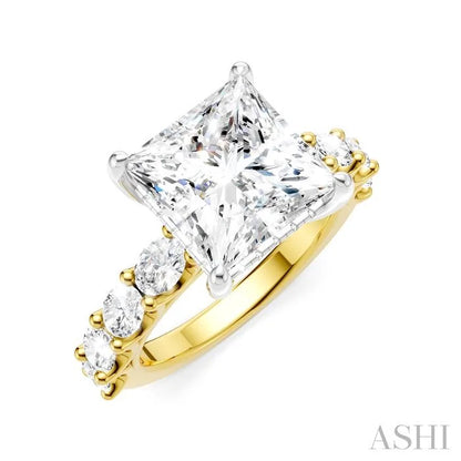 Princess Shape Semi-Mount Diamond Engagement Ring