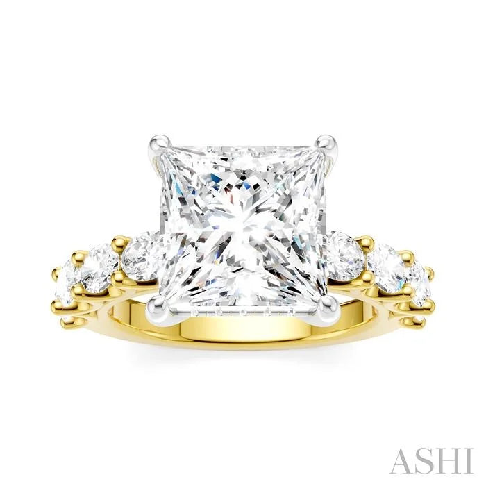 Princess Shape Semi-Mount Diamond Engagement Ring
