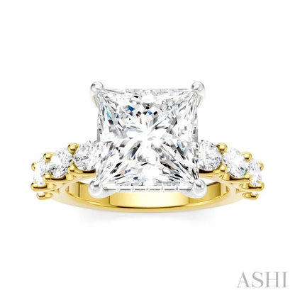 Princess Shape Semi-Mount Diamond Engagement Ring