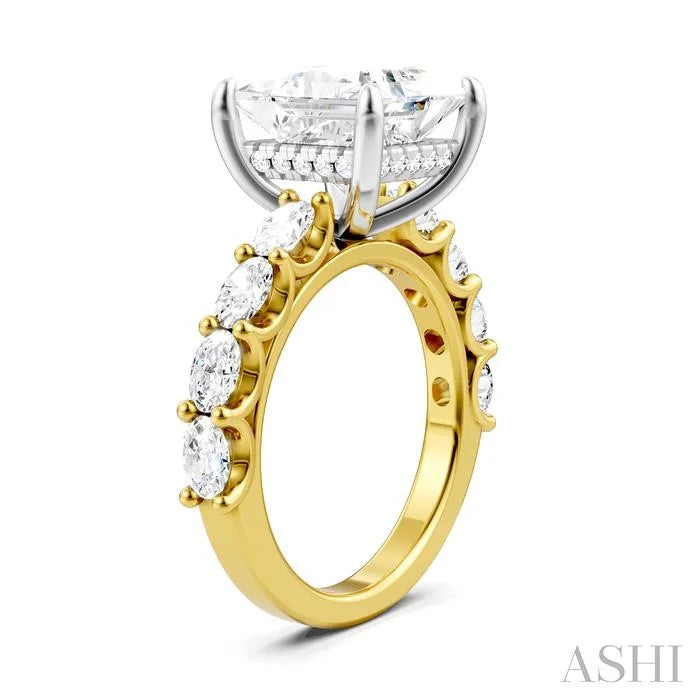 Princess Shape Semi-Mount Diamond Engagement Ring