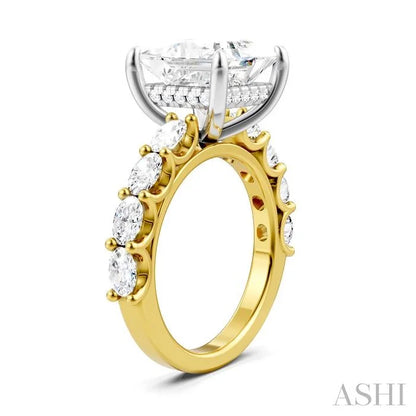 Princess Shape Semi-Mount Diamond Engagement Ring