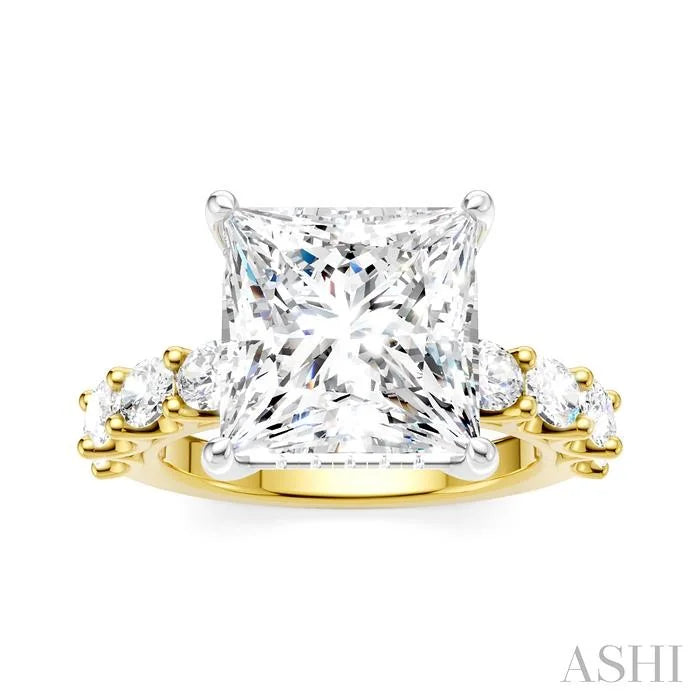 Princess Shape Semi-Mount Diamond Engagement Ring