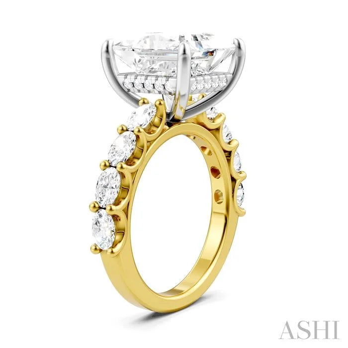 Princess Shape Semi-Mount Diamond Engagement Ring