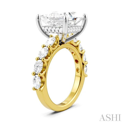 Princess Shape Semi-Mount Diamond Engagement Ring