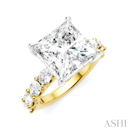 Princess Shape Semi-Mount Diamond Engagement Ring