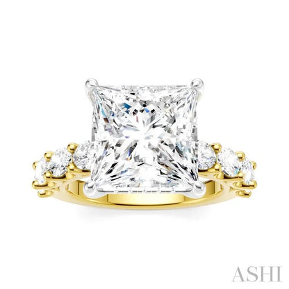Princess Shape Semi-Mount Diamond Engagement Ring