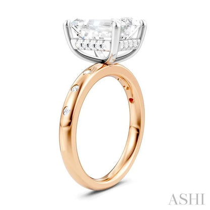 Emerald Shape Semi-Mount Diamond Engagement Ring