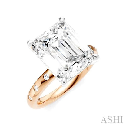 Emerald Shape Semi-Mount Diamond Engagement Ring