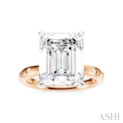 Emerald Shape Semi-Mount Diamond Engagement Ring
