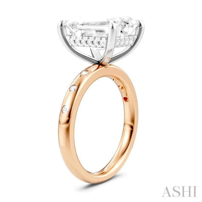 Emerald Shape Semi-Mount Diamond Engagement Ring