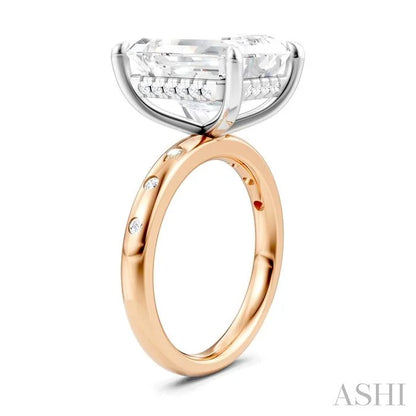 Emerald Shape Semi-Mount Diamond Engagement Ring