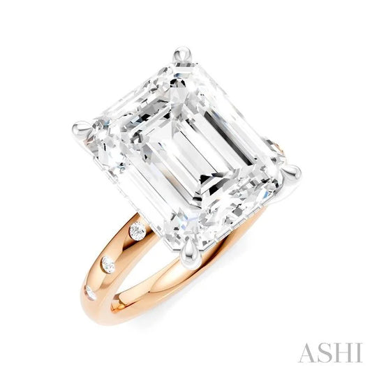 Emerald Shape Semi-Mount Diamond Engagement Ring