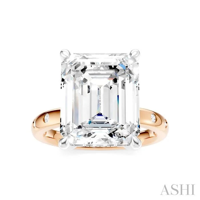 Emerald Shape Semi-Mount Diamond Engagement Ring