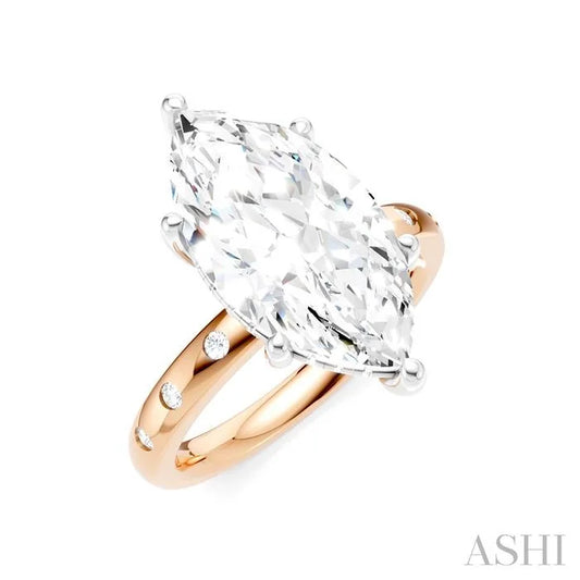 Marquise Shape Semi-Mount Diamond Engagement Ring