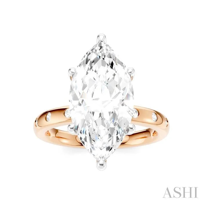 Marquise Shape Semi-Mount Diamond Engagement Ring