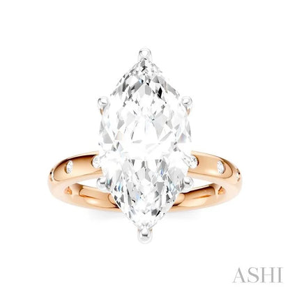 Marquise Shape Semi-Mount Diamond Engagement Ring