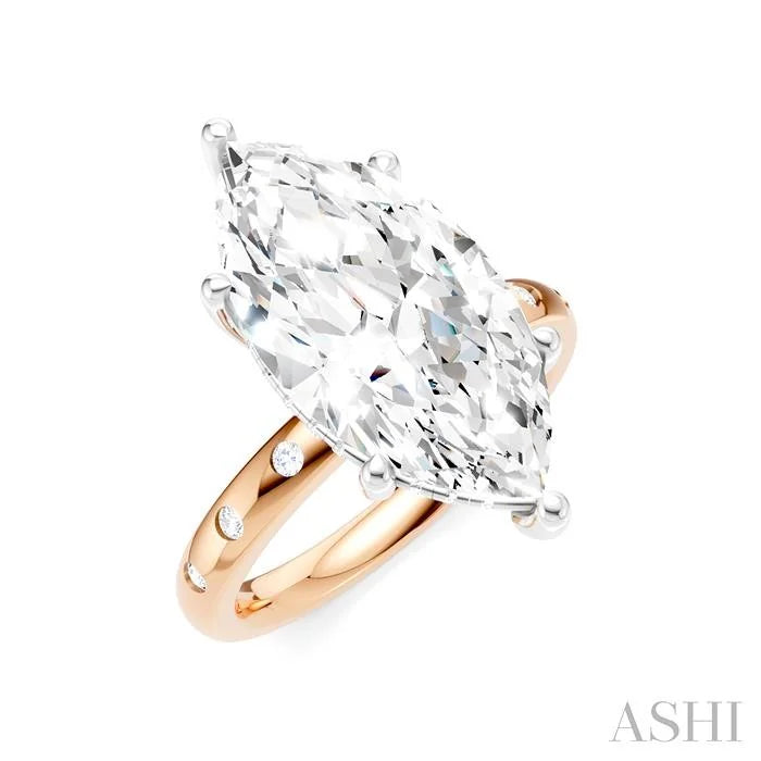 Marquise Shape Semi-Mount Diamond Engagement Ring