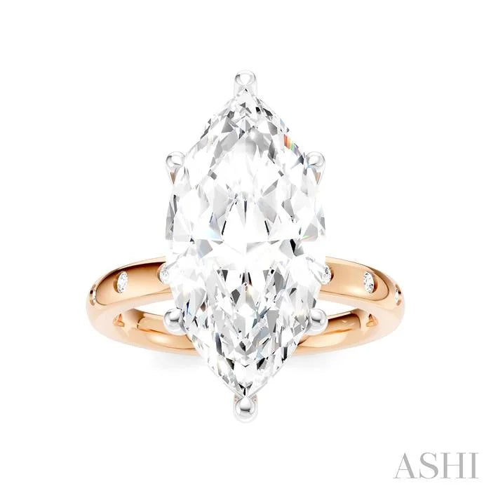 Marquise Shape Semi-Mount Diamond Engagement Ring