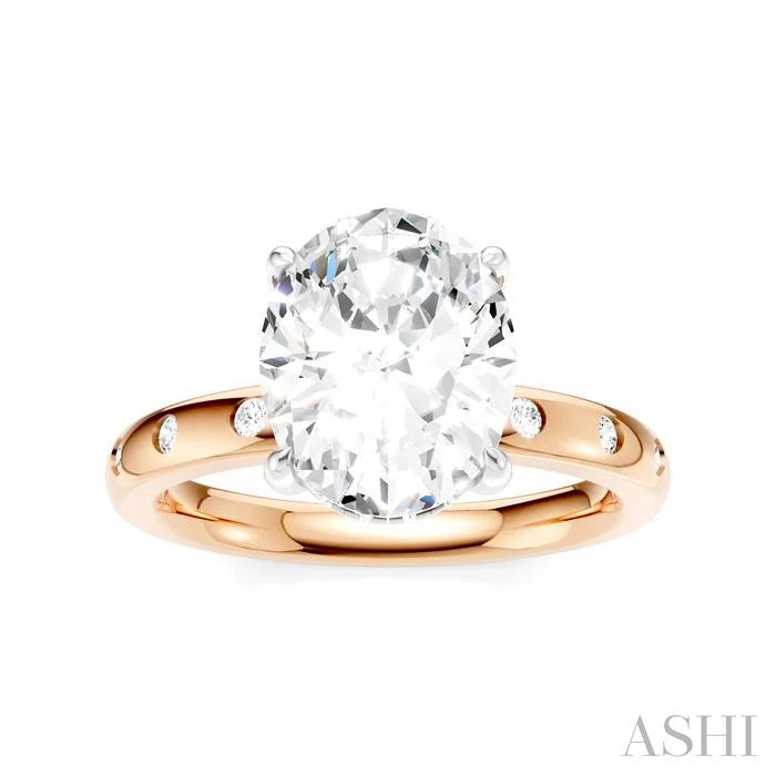 Oval Shape Semi-Mount Diamond Engagement Ring