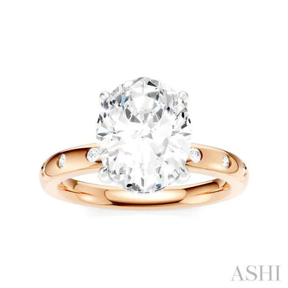Oval Shape Semi-Mount Diamond Engagement Ring
