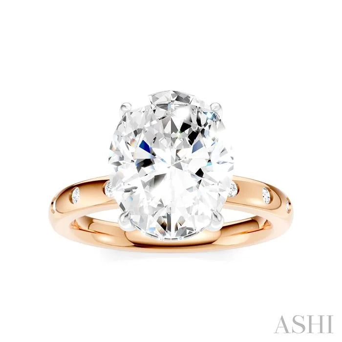 Oval Shape Semi-Mount Diamond Engagement Ring