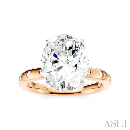 Oval Shape Semi-Mount Diamond Engagement Ring