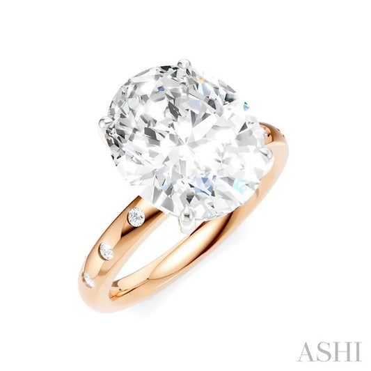 Oval Shape Semi-Mount Diamond Engagement Ring