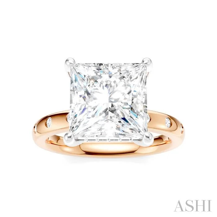 Princess Shape Semi-Mount Diamond Engagement Ring
