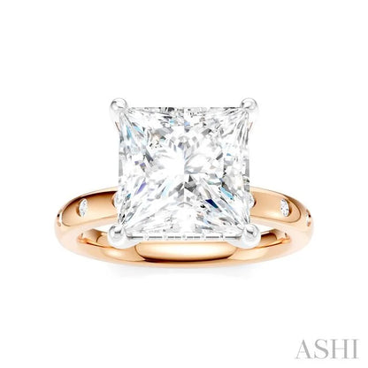 Princess Shape Semi-Mount Diamond Engagement Ring