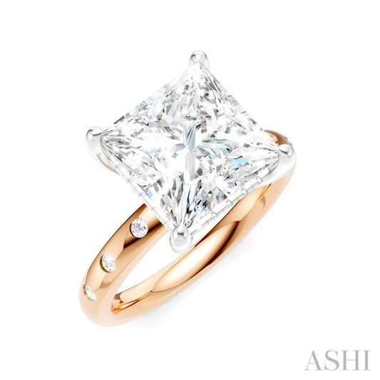 Princess Shape Semi-Mount Diamond Engagement Ring
