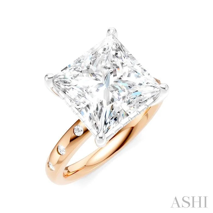 Princess Shape Semi-Mount Diamond Engagement Ring