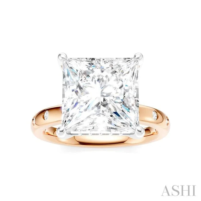 Princess Shape Semi-Mount Diamond Engagement Ring