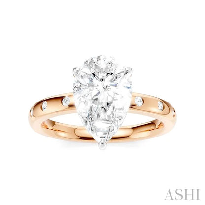 Pear Shape Semi-Mount Diamond Engagement Ring