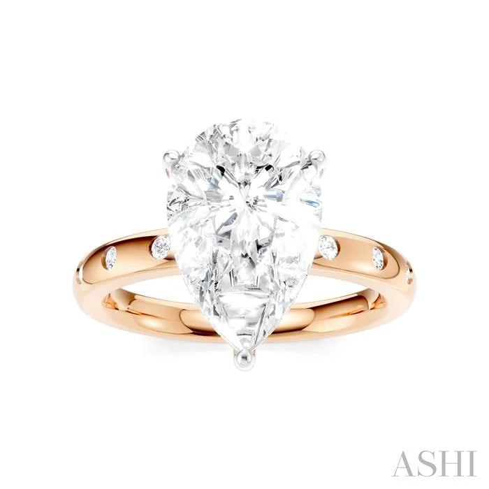 Pear Shape Semi-Mount Diamond Engagement Ring