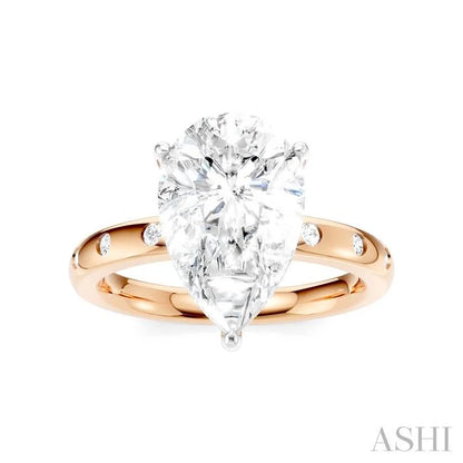 Pear Shape Semi-Mount Diamond Engagement Ring