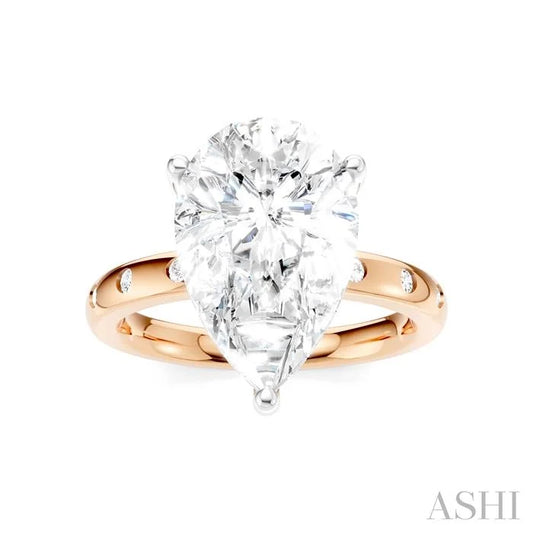 Pear Shape Semi-Mount Diamond Engagement Ring