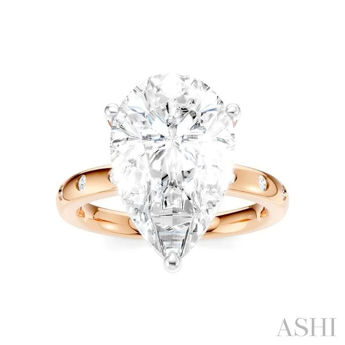 Pear Shape Semi-Mount Diamond Engagement Ring