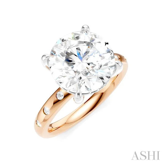 Round Shape Semi-Mount Diamond Engagement Ring