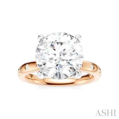 Round Shape Semi-Mount Diamond Engagement Ring